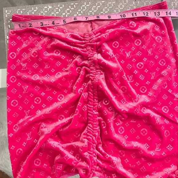 💗 LOUIS VUITTON Monogram LV Velvet Hot Pink Bikini & Skirt Swim Swimsuit NEW M - Picture 10 of 12